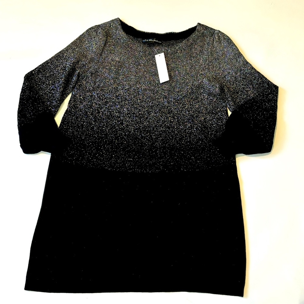 United States Sweaters  Sweater Dress Size S Black And Silver Ombré